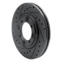 R1 84-90 Dodge COLT Front Left Drilled & Slotted Black Brake Rotor