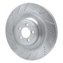 R1 08-09 Jaguar XKR Right Front Drilled & Slotted Silver Brake Rotor