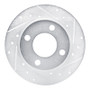 R1 89-91 Audi 100 Quattro Rear Right Drilled & Slotted Silver Brake Rotor
