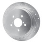 R1 05-09 Subaru Outback Rear Left Drilled & Slotted Silver Brake Rotor