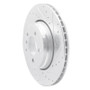 R1 02-05 BMW 760I Rear Right Drilled & Slotted Silver Brake Rotor
