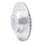 R1 02-08 BMW 745LI Front Left Drilled & Slotted Silver Brake Rotor