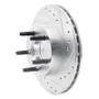 R1 93-94 Ford Explorer Front Right Drilled & Slotted Silver Brake Rotor