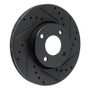 R1 17-25 Nissan Versa Front Right Drilled & Slotted Black Brake Rotor