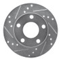 R1 80-91 Audi 200 Rear Left Drilled & Slotted Silver Brake Rotor