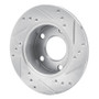 R1 80-91 Audi 200 Rear Left Drilled & Slotted Silver Brake Rotor