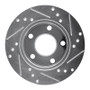 R1 80-91 Audi 200 Rear Left Drilled & Slotted Silver Brake Rotor