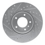 R1 86-89 Jaguar VanDEN PLAS Front Right Drilled & Slotted Silver Brake Rotor