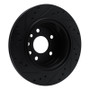 R1 01-01 Cadillac CATERA Rear Right Drilled & Slotted Black Brake Rotor