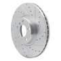 R1 07-18 BMW X5 Front Right Drilled & Slotted Silver Brake Rotor