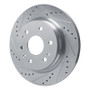 R1 23-25 Chevrolet Colorado Rear Left Drilled & Slotted Silver Brake Rotor