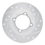 R1 88-93 Ford Festiva Front Right Drilled & Slotted Silver Brake Rotor