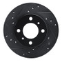 R1 92-00 Dodge COLT Front Left Drilled & Slotted Black Brake Rotor