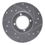 R1 80-83 Subaru GL Front Right Drilled & Slotted Silver Brake Rotor