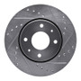 R1 00-04 Volvo V40 Front Right Drilled & Slotted Silver Brake Rotor