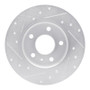 R1 02-08 Chevrolet Zafira (Mexico) Rear Right Drilled & Slotted Silver Brake Rotor