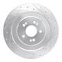 R1 21-26 Genesis G80 Rear Right Drilled & Slotted Silver Brake Rotor