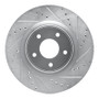 R1 13-25 Infiniti JX35 Front Right Drilled & Slotted Silver Brake Rotor