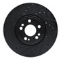 R1 20-23 Mercedes-Benz GLE350 Front Left Drilled & Slotted Black Brake Rotor
