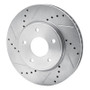 R1 11-25 Chevrolet City Express Front Left Drilled & Slotted Silver Brake Rotor
