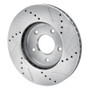 R1 11-25 Chevrolet City Express Front Left Drilled & Slotted Silver Brake Rotor