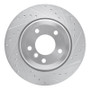 R1 04-10 BMW 528I Rear Right Drilled & Slotted Silver Brake Rotor