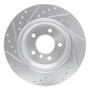 R1 04-10 BMW 528I Rear Right Drilled & Slotted Silver Brake Rotor