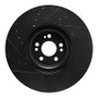 R1 20-26 Mercedes-Benz GLE450e Front Right Drilled & Slotted Black Brake Rotor