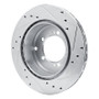 R1 92-96 Mitsubishi DIAMANTE Rear Left Drilled & Slotted Silver Brake Rotor