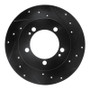 R1 90-94 Eagle TALON Rear Right Drilled & Slotted Black Brake Rotor