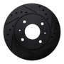 R1 85-91 Dodge COLT Front Right Drilled & Slotted Black Brake Rotor