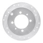 R1 92-04 Dodge COLT Rear Right Drilled & Slotted Silver Brake Rotor