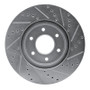 R1 06-09 Chevrolet Trailblazer Front Left Drilled & Slotted Silver Brake Rotor