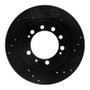 R1 83-89 Chrysler Conquest Rear Right Drilled & Slotted Black Brake Rotor