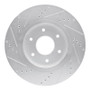 R1 05-07 Infiniti QX56 Front Right Drilled & Slotted Silver Brake Rotor