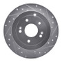 R1 07-09 Hyundai SANTA FE Rear Right Drilled & Slotted Silver Brake Rotor