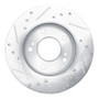 R1 94-96 Nissan 240SX Front Right Drilled & Slotted Silver Brake Rotor