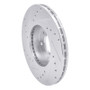 R1 89-99 Infiniti I30 Front Right Drilled & Slotted Silver Brake Rotor