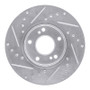 R1 89-99 Infiniti I30 Front Right Drilled & Slotted Silver Brake Rotor