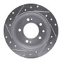 R1 09-16 Hyundai TUCSON Rear Right Drilled & Slotted Silver Brake Rotor