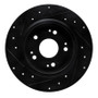 R1 16-16 Honda CR-Z Rear Right Drilled & Slotted Black Brake Rotor