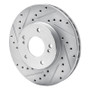 R1 90-97 Infiniti Q45 Front Left Drilled & Slotted Silver Brake Rotor