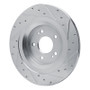 R1 22-25 Hyundai SANTA FE Rear Left Drilled & Slotted Silver Brake Rotor