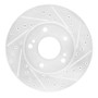 R1 87-89 Nissan 300ZX Turbo Front Right Drilled & Slotted Silver Brake Rotor