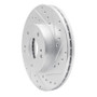 R1 87-89 Nissan 300ZX Turbo Front Right Drilled & Slotted Silver Brake Rotor