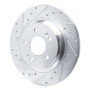 R1 21-25 Hyundai SANTA FE Rear Left Drilled & Slotted Silver Brake Rotor