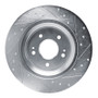 R1 21-25 Hyundai SANTA FE Rear Left Drilled & Slotted Silver Brake Rotor