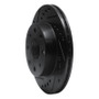 R1 82-83 Honda Accord Hatchback Front Left Drilled & Slotted Black Brake Rotor