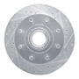 R1 92-02 Chevrolet C1500 Suburban Front Right Drilled & Slotted Silver Brake Rotor