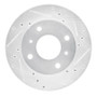R1 85-89 Nissan STANZA Front Right Drilled & Slotted Silver Brake Rotor